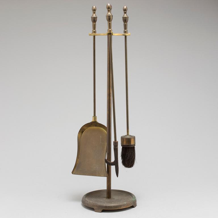 A brass firestand, 20th century.