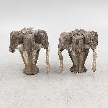 A pair of sculptures/pedestals, second half of the 20th Century.