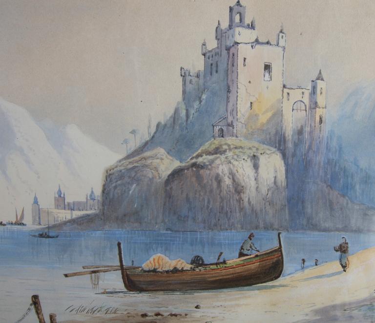 OKÄND KONSTNÄR, akvarell, sign G Manetti.