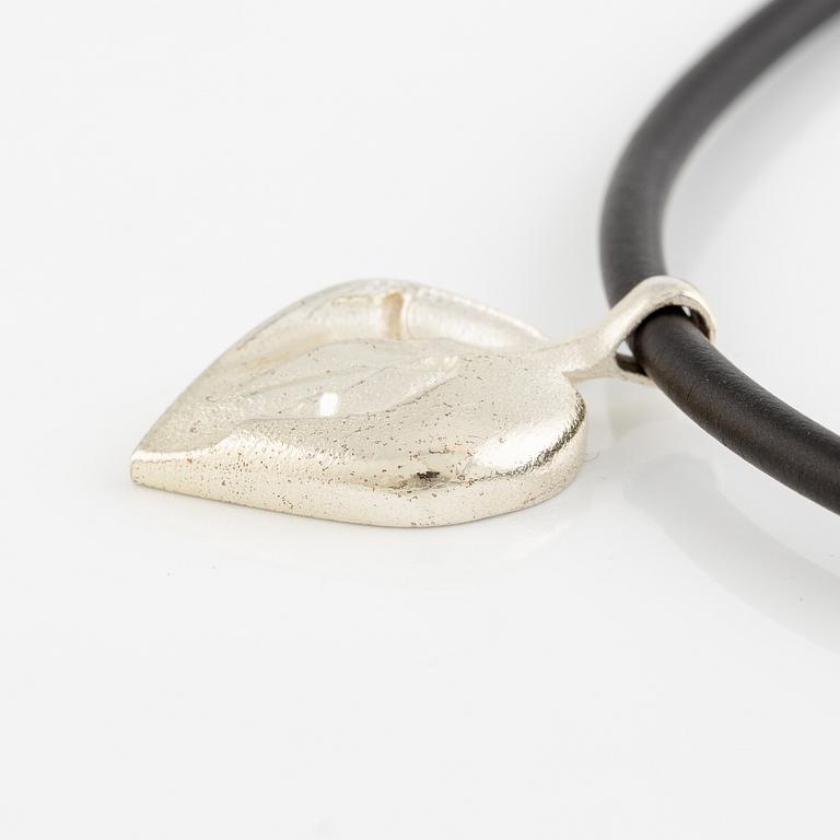 Lapponia, Collar of leather with pendant, silver. 1999.