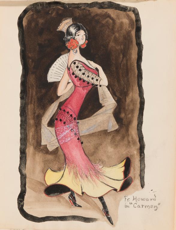 CARL JENSEN-CARLÉN, a scetch book with drawings, mixed media, 27 pages, partially signed C.C.