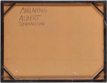 Albert Johansson, olja på pannå, signerad.
