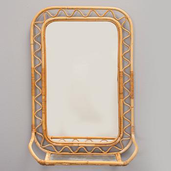 SPEGEL, bambu och rotting, möjligen Svenskt Tenn. 1900-talets mitt.