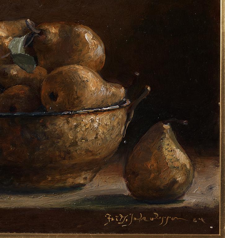 FRITZ JAKOBSSON, oil on panel, signed and dated 84.