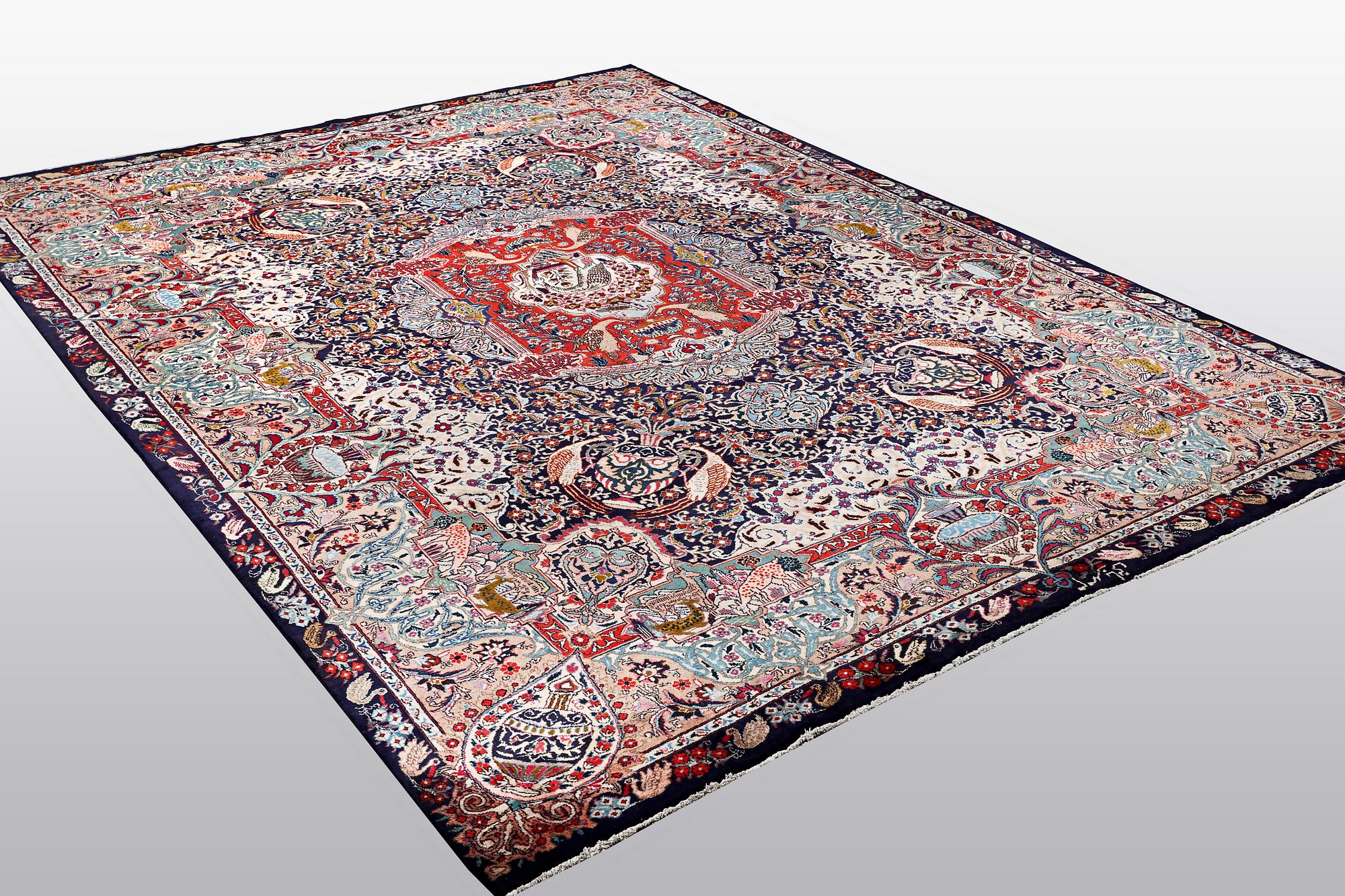 Matta, Kashmar, signerad, ca 406 x 298 cm.