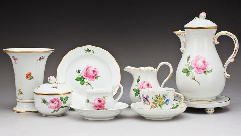 KAFFESERVIS, 21 delar, porslin, Meissen, 1900-talets mitt.