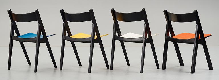 HANS J WEGNER, a set of 6+3+1 "Politiken" chairs for Getama, Denmark.