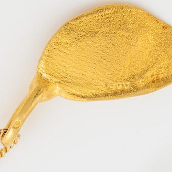 Pendant, 18K gold with a round brilliant-cut diamond.