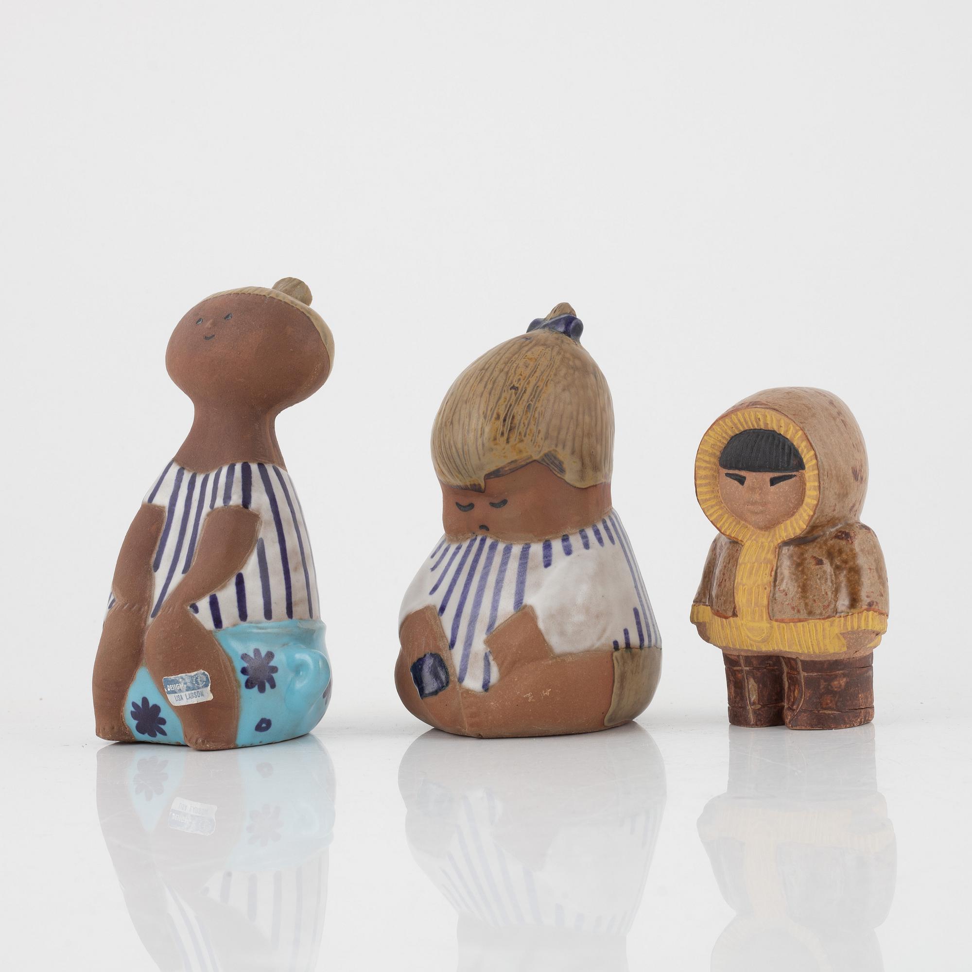 Lisa Larson, six stoneware figurines, Gustavsberg, Sweden.