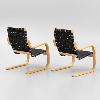 Alvar Aalto, karmstolar, ett par, modell 406, Artek, 1900-talets slut.