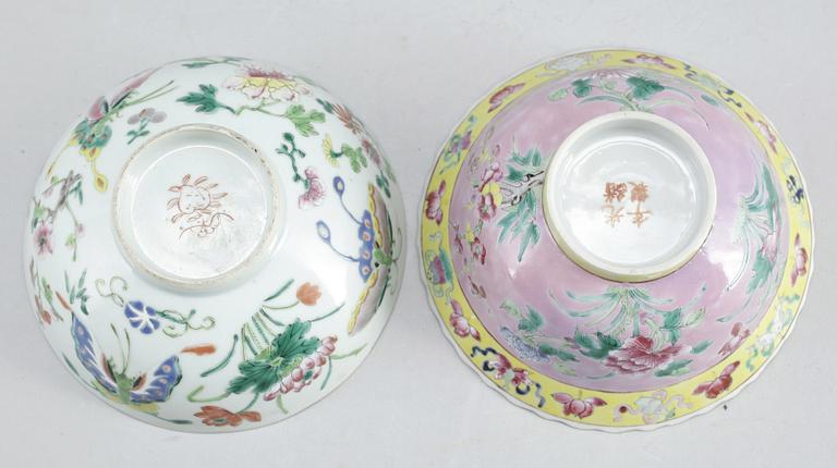 SKÅLAR, 2 st, porslin, Kina, 1900-tal.