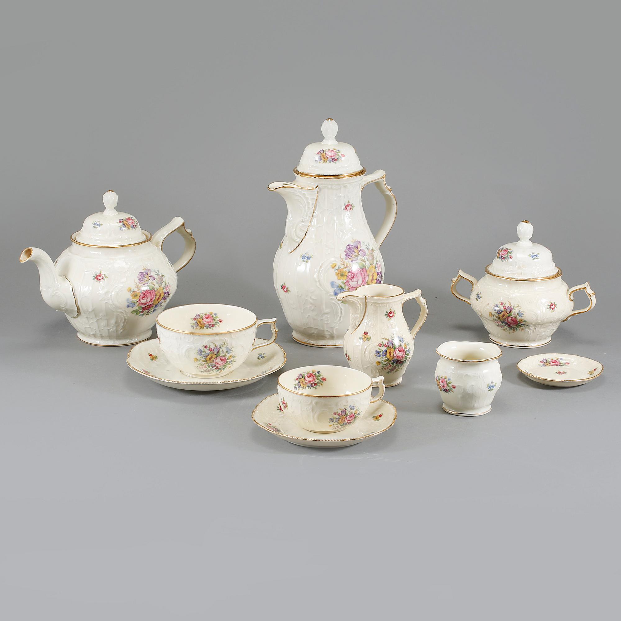 TE- SAMT KAFFESERVIS, 61 delar, porslin, Sanssouci, Rosenthal, Tyskland, 1900-talets andra hälf.
