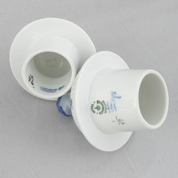 A group of five 'Blue Fluted Plain' porcelain Coffee Pots, Royal Copenhagen, models 46, 47, 48, 49, 1898-1923 and later.