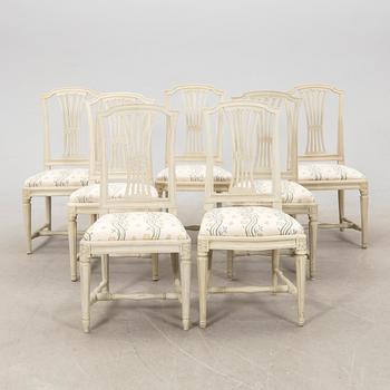 Chairs 7 pcs Gustavian Stockholm works signed Johan Hammarström (master in Stockholm 1794-1812).