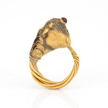 ÖRHÄNGE/RING, 18k guld, 12 gr, enligt intyg  från Medelhavsmuseet, troligen Grekland 300-200 -talet f.Kr.