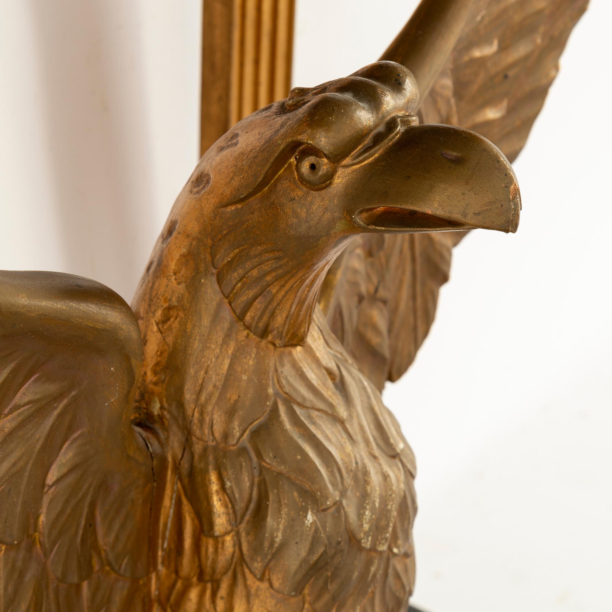 A Swedish Empire Mirror frame and console table, first half of the 19th century.
