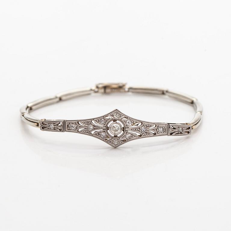 Armband, gammal- och 8/8-slipade diamanter, 18K vitguld.