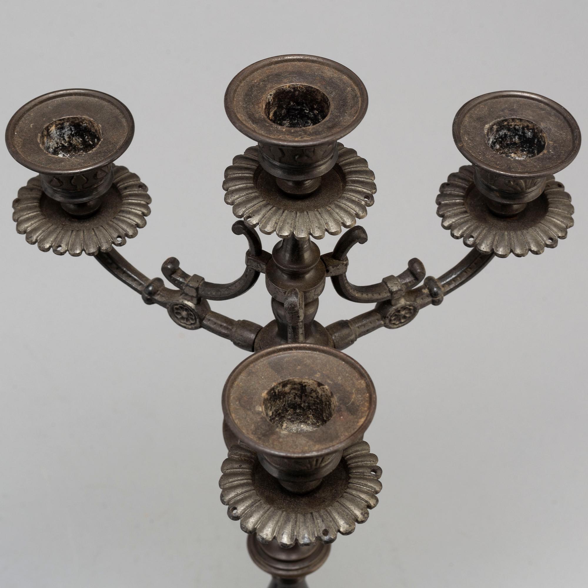 A bar of late 19th Century candelabras.