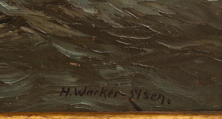 HANS WACKER-ELSEN, olja på pannå, signerad.