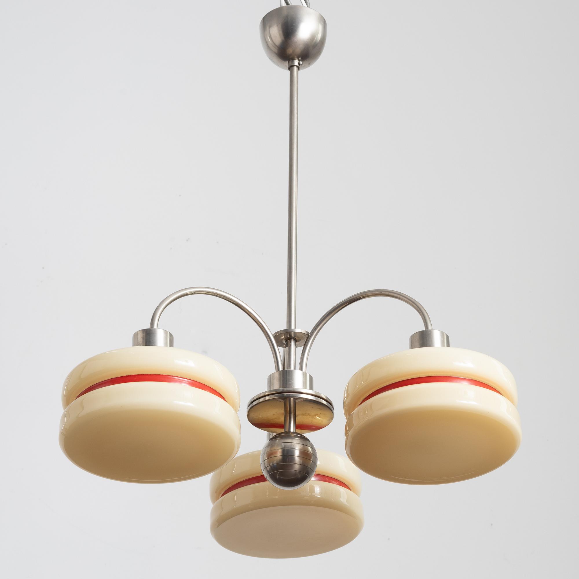 Harald Notini, a model "10277" ceiling lamp, Arvid Böhlmarks Lampfabrik, Stockholm, 1930s.