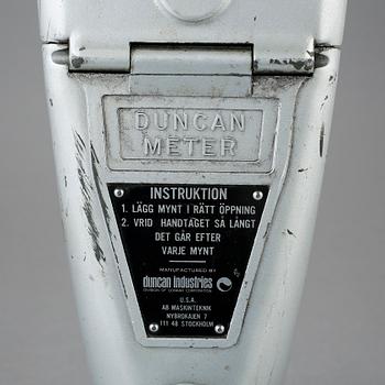 PARKERINGSMÄTARE, "Duncan meter", Duncan industries, U.S.A, 1900-talets andra hälft.