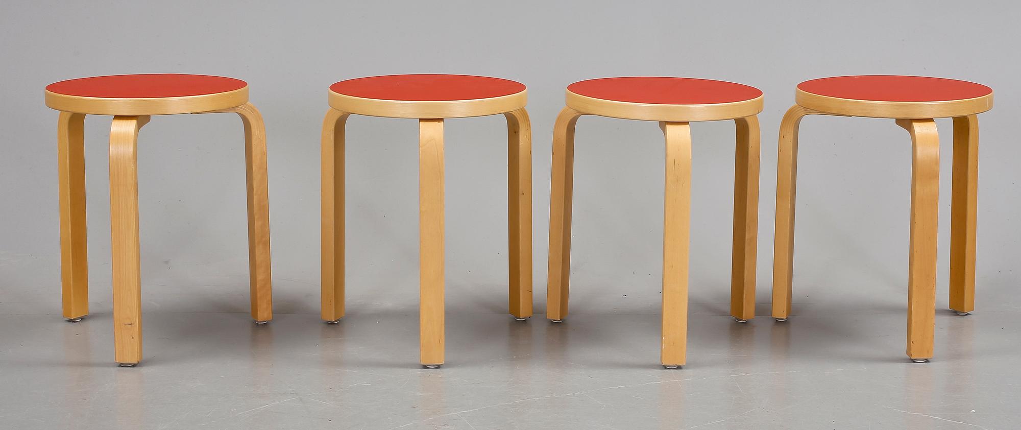 PALLAR, 4 st, modell "60", Alvar Aalto, Artek.