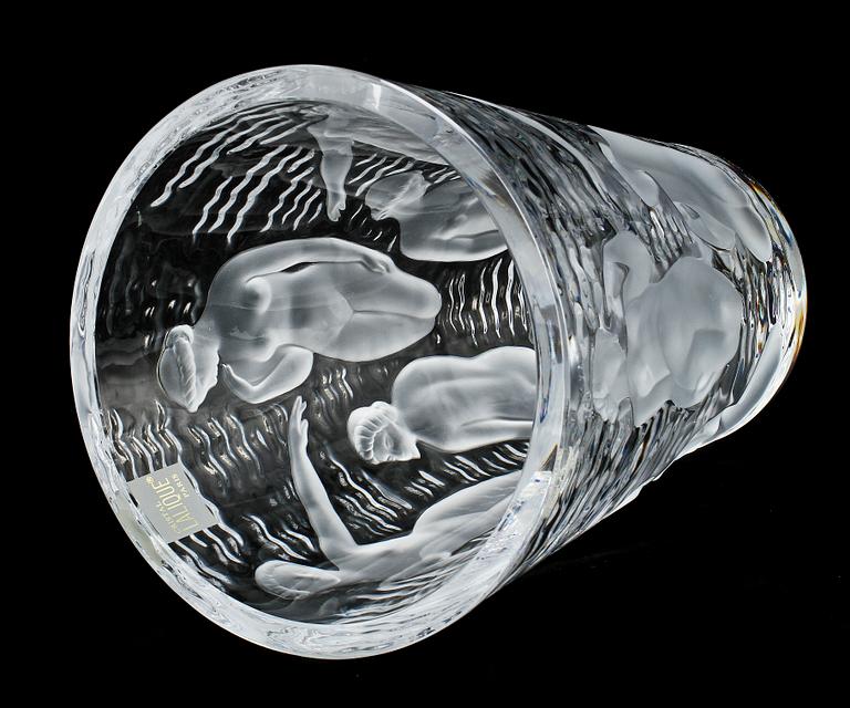 VAS, glas, "Ondines", Lalique, sign. "Lalique R France.".