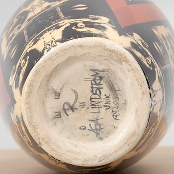 Åsa Lindström, unik golvvas, keramik, Rörstrand, 1992.