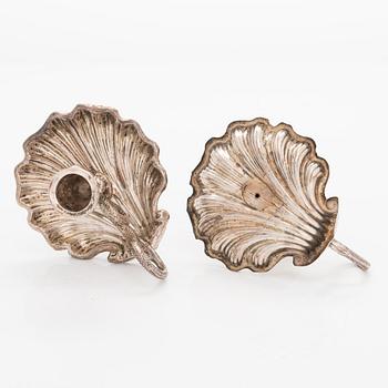 Nattljusstakar, ett par, silver Sverige 1800-talets mitt. Senempir.