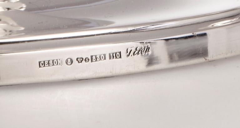 LJUSSTAKAR, ett par, silver. Tore Eldh, Ceson, Göteborg 1983.