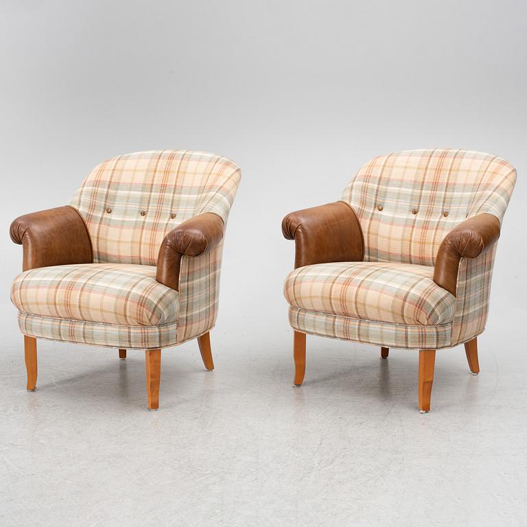 A pair of easy chairs, Jio furniture, Jönköping, second half of the 20th century.