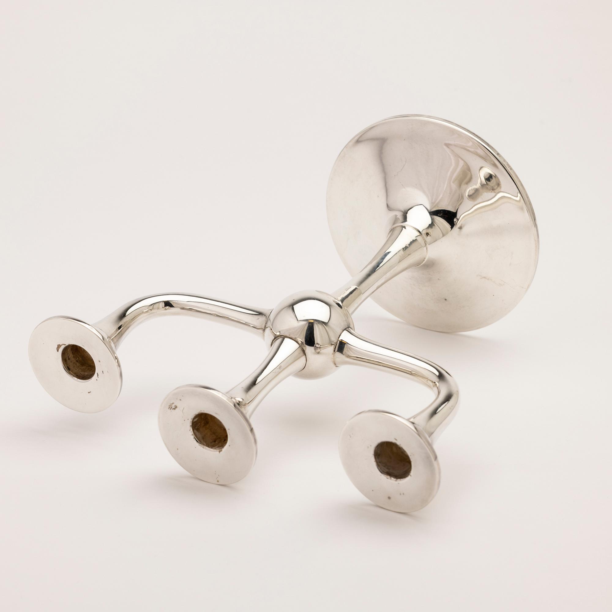 Candelabrum, silver, Karl J Ottesen, Norway, late 20th century.