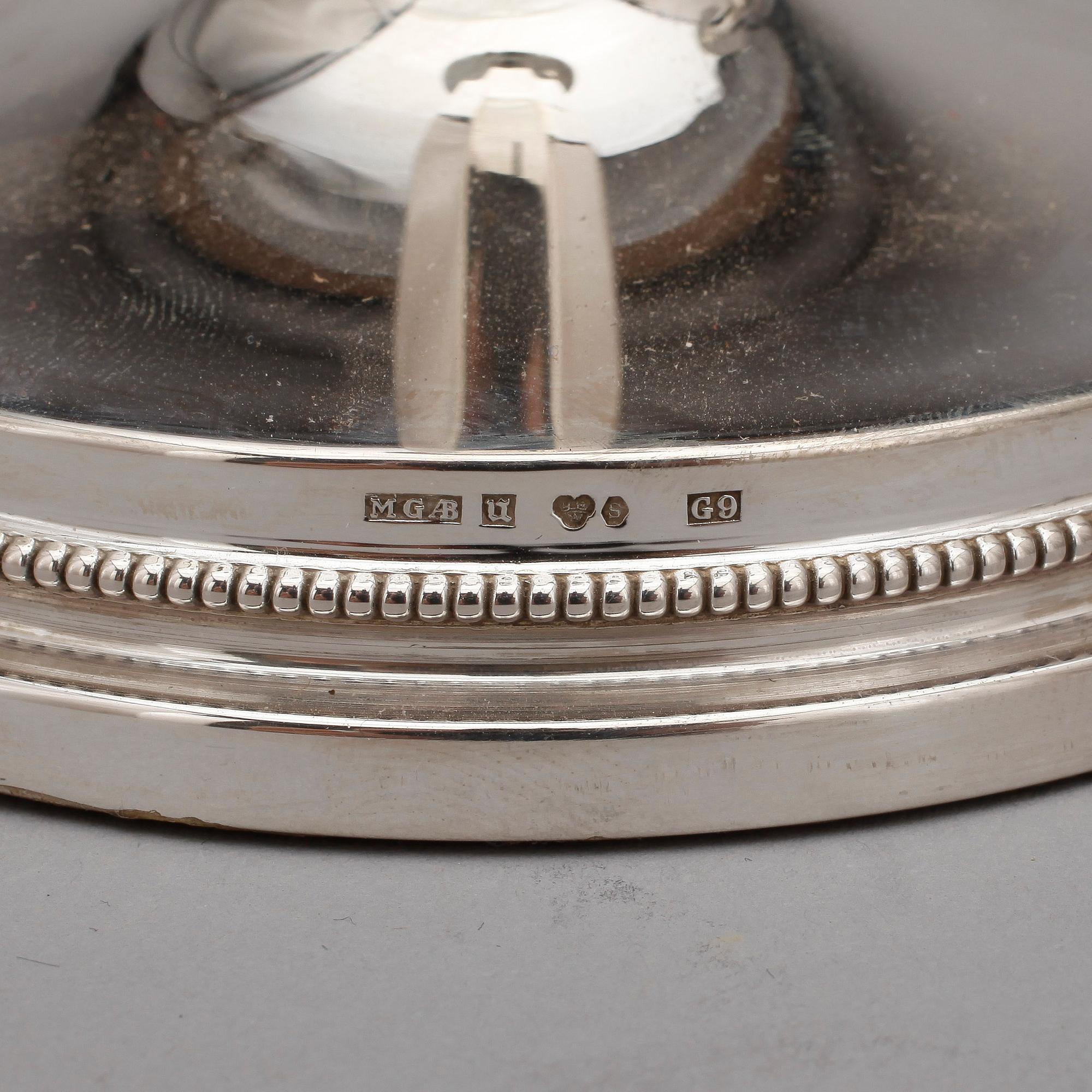 LJUSSTAKAR, ett par, silver, KG Markströms, Uppsala, 1957.