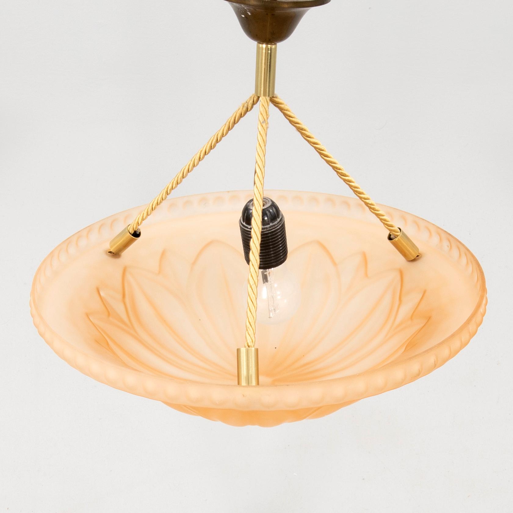 Harald Notini, taklampa, modell "10074", Arvid Böhlmarks Lampfabrik, 1920-tal.