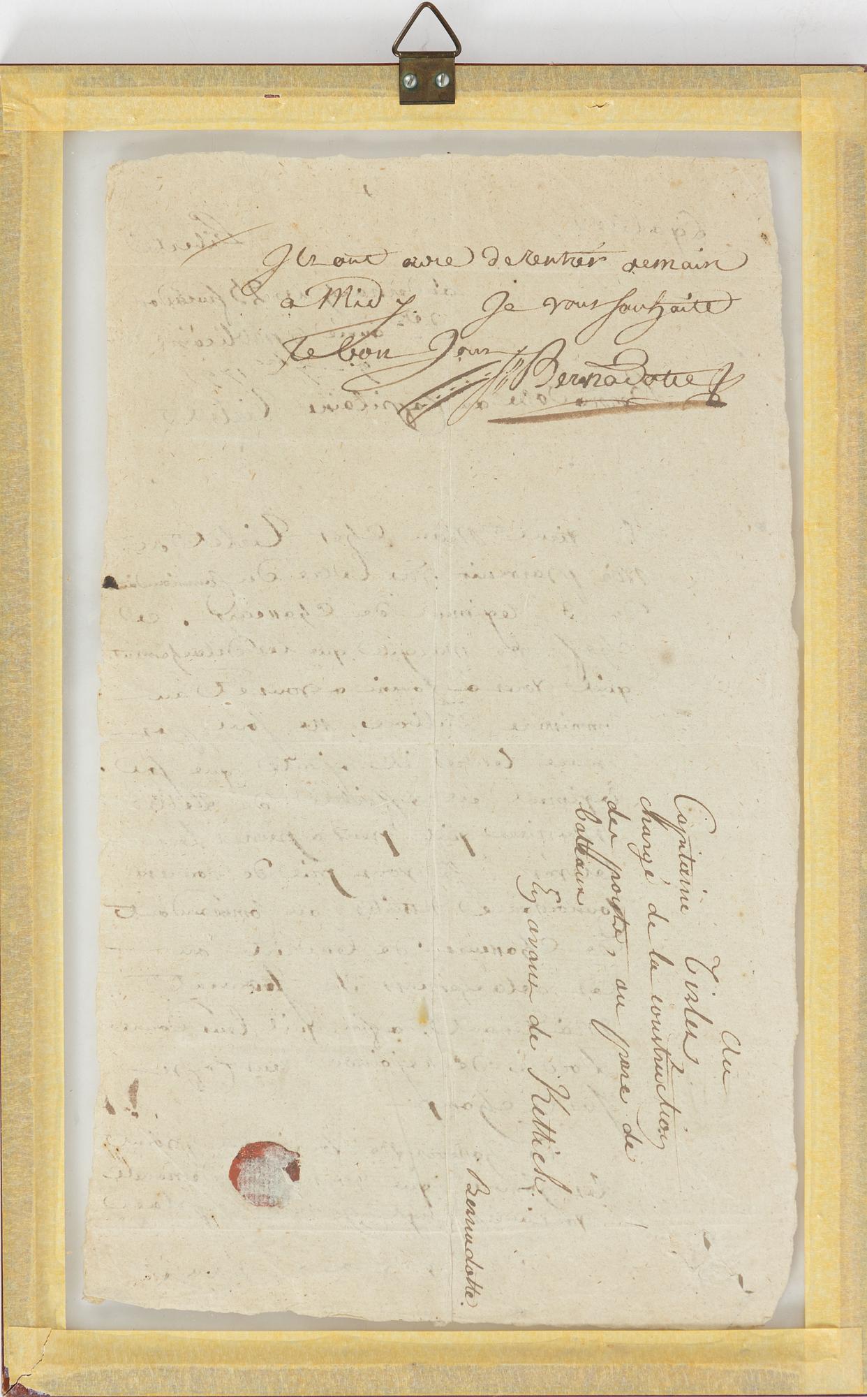 Dokument signerat av Bernadotte.