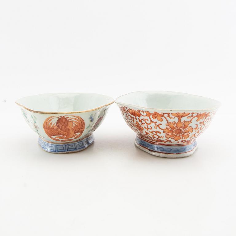 Skålar 2 st Kina 1800-tal porslin.