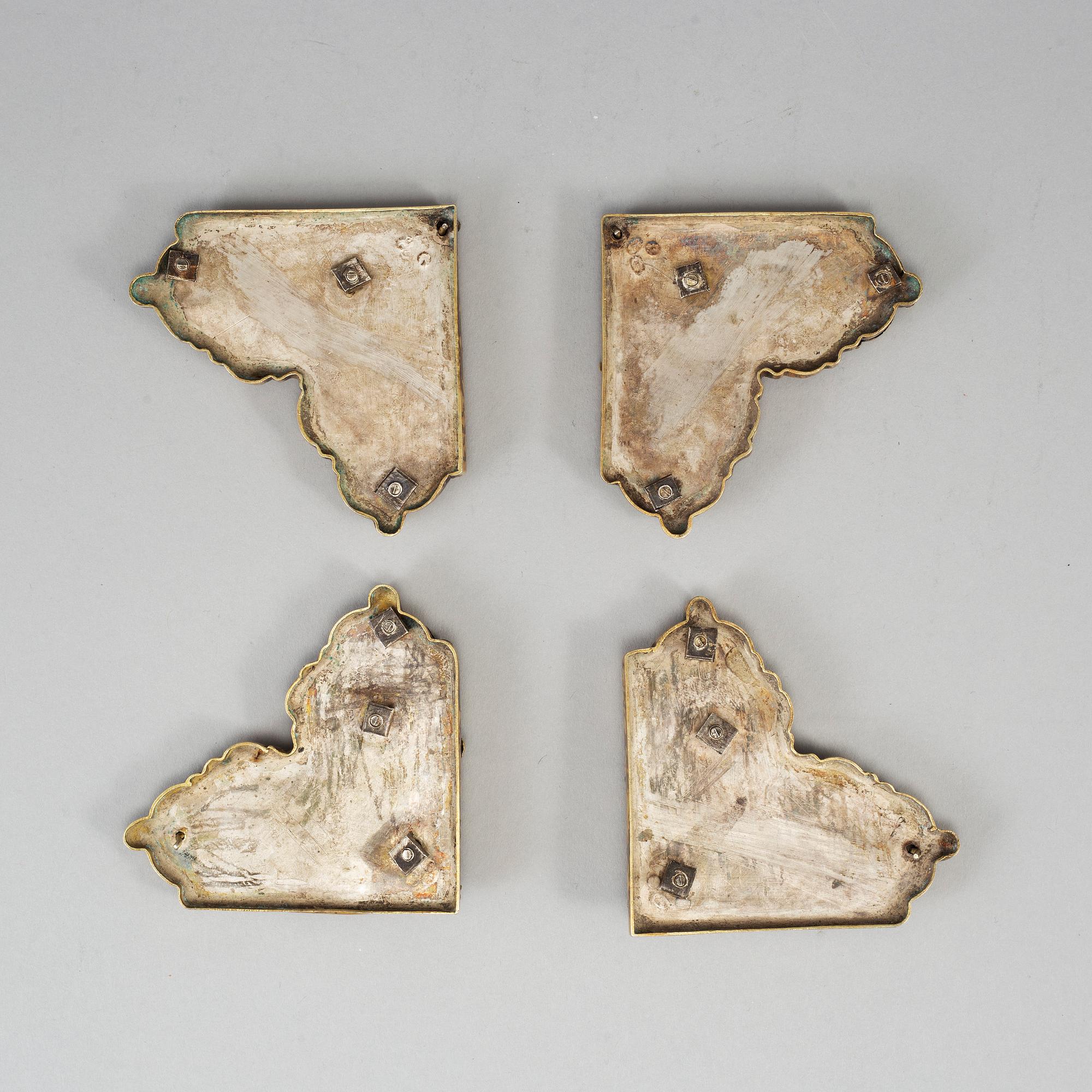 Russian silver-gilt mounts from bible, mark of Dmitrij Andrejew, St Petersburg 1835-1860.