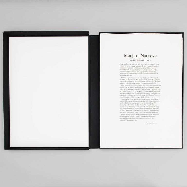 MARJATTA NUOREVA, graphic portfolio, mezzotint and drypoint 12 pcs, signed, numbered.