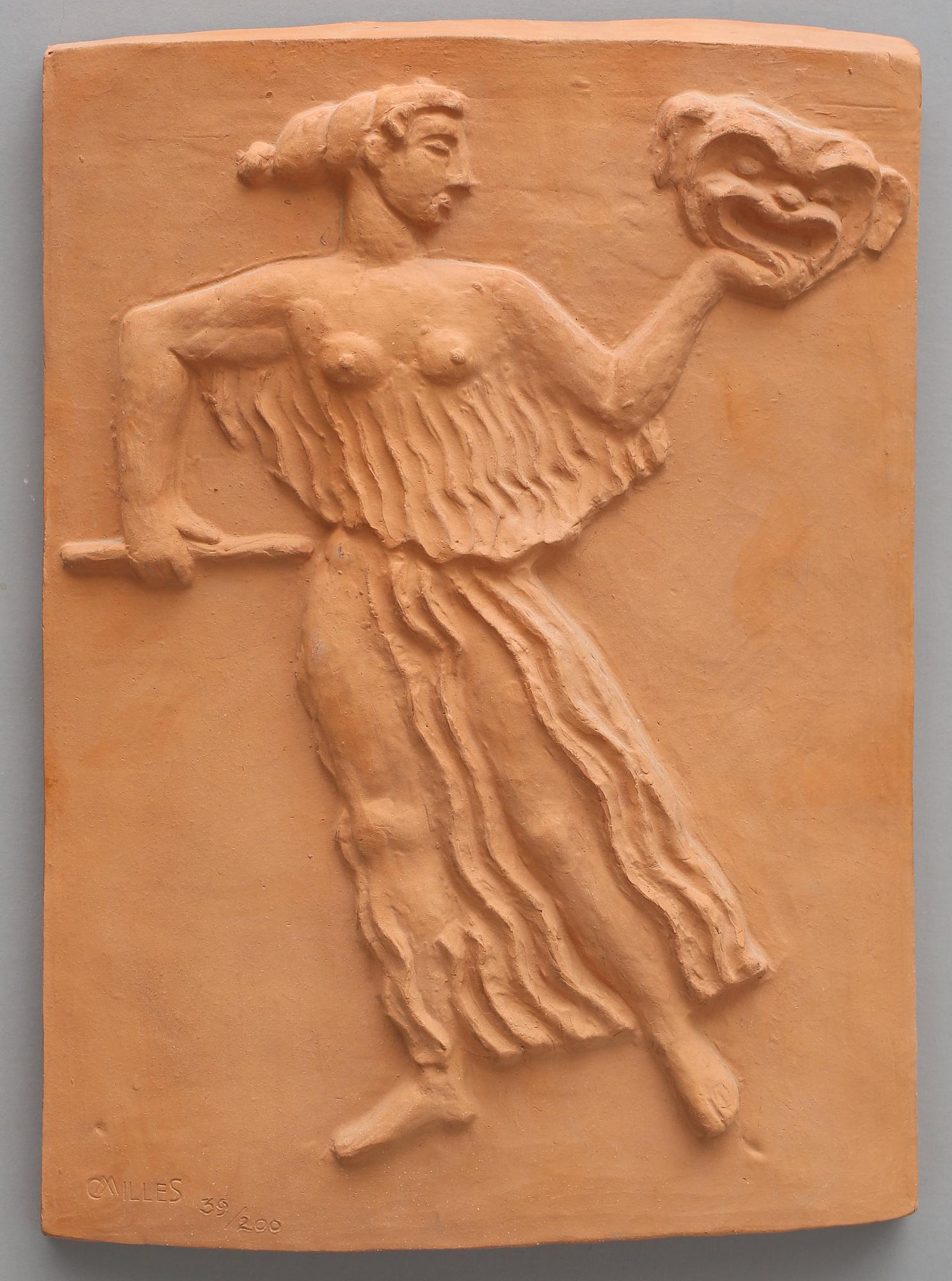 CARL MILLES, relief, terrakotta, stämpelsignerad och numrerad 39/200.