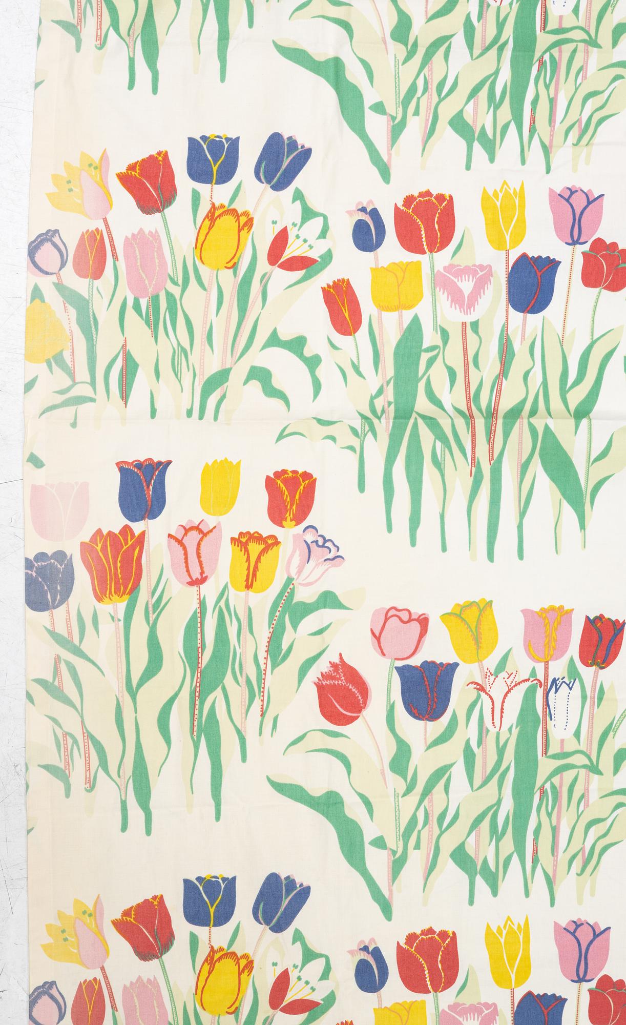 Josef Frank, four curtains, 'Tulpan', Svenskt Tenn.