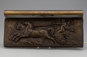 VÄGGLAMPA, brons, Sverige, 1920/30-tal.