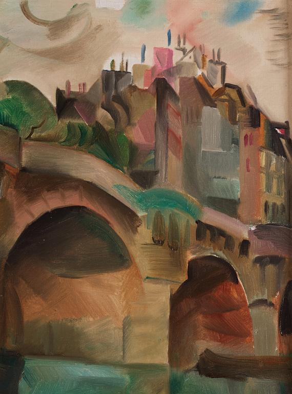 Jules Schyl, Cubist cityscape.