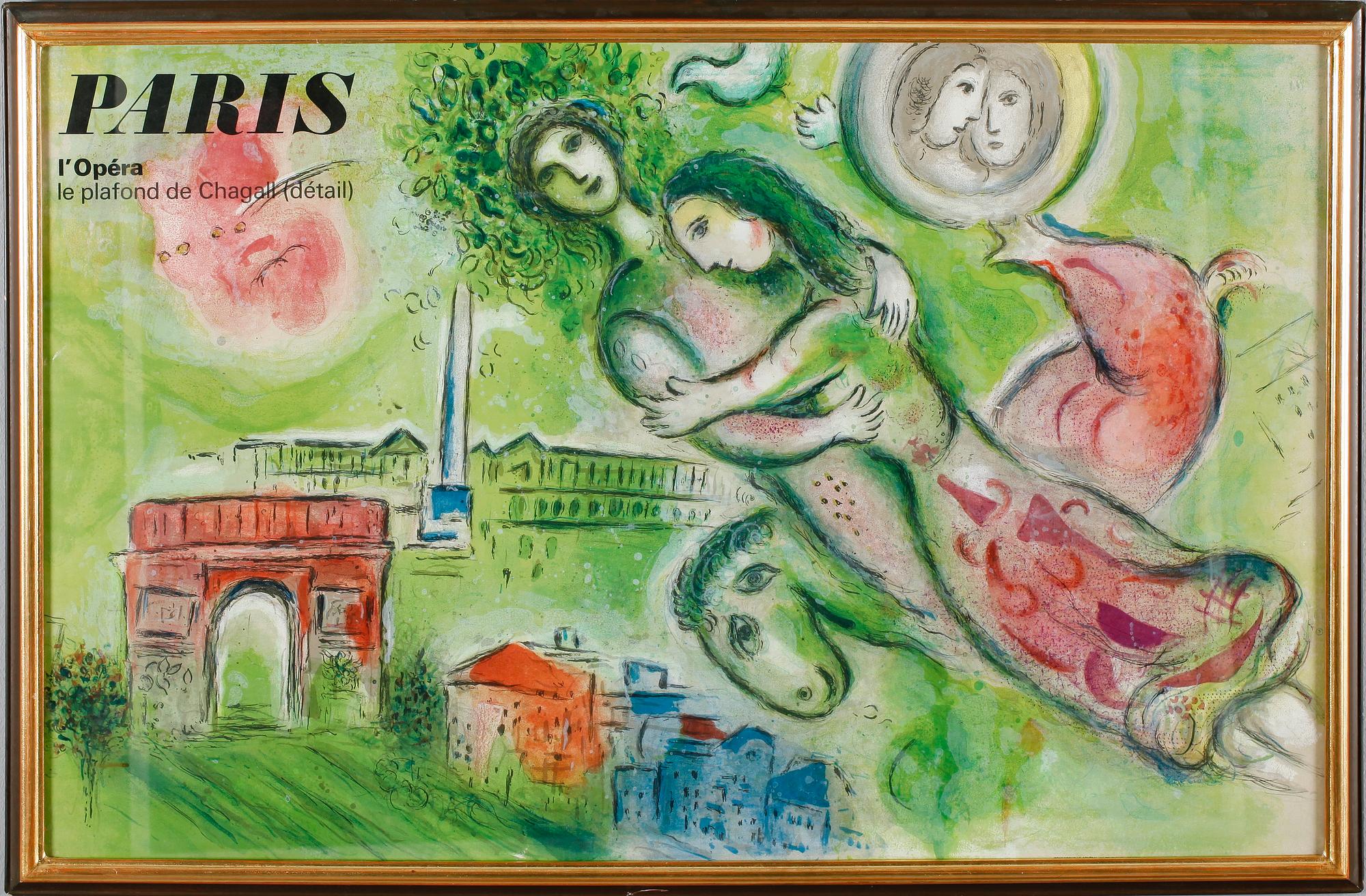 MARC CHAGALL (efter), färglitografi.