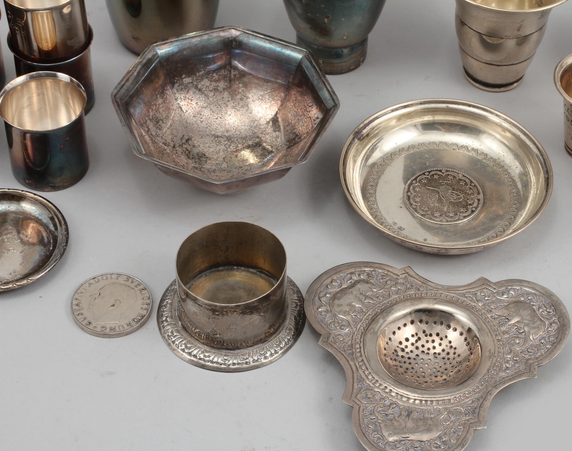 PARTI SILVER, 25 delar, mestadels Sverige, 1900-tal, total vikt ca 1000 g.