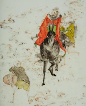 A Chinese porcelain placque, 20th century.