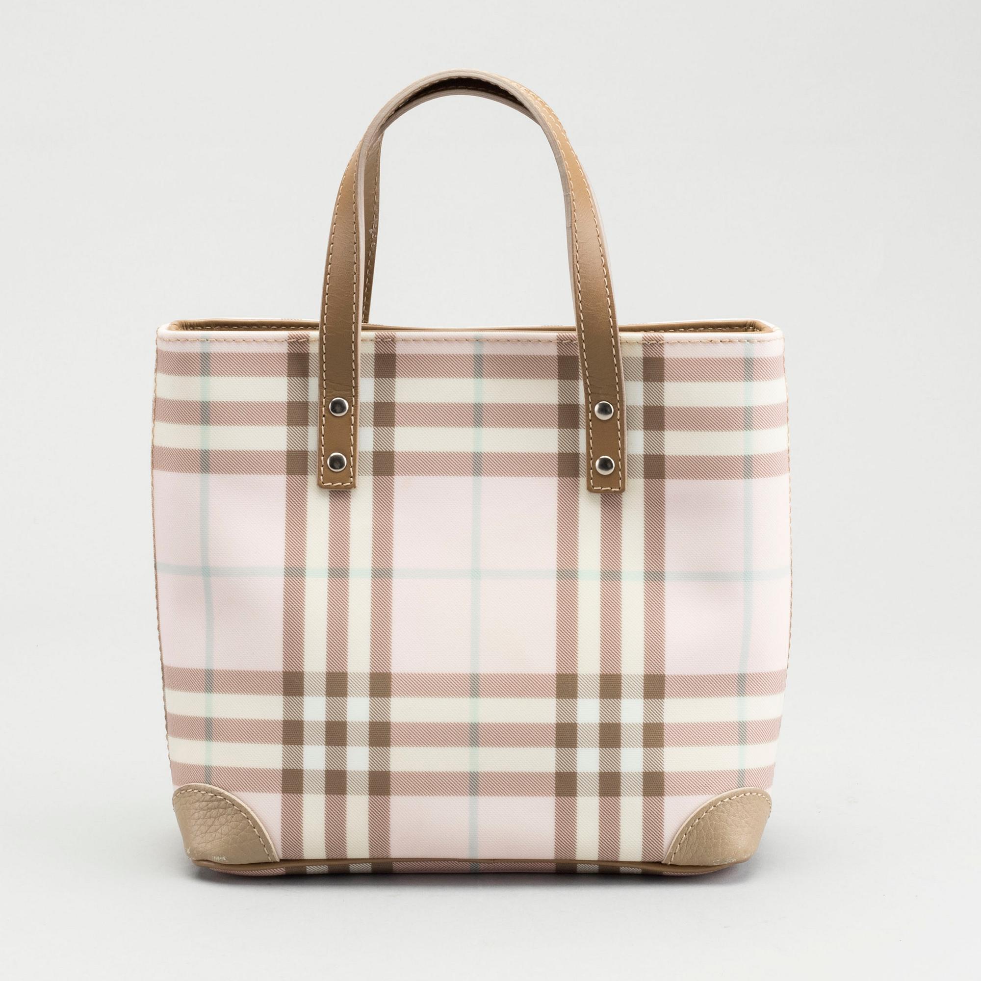 BURBERRY small handbag Pink Nova check canvas. Bukowskis