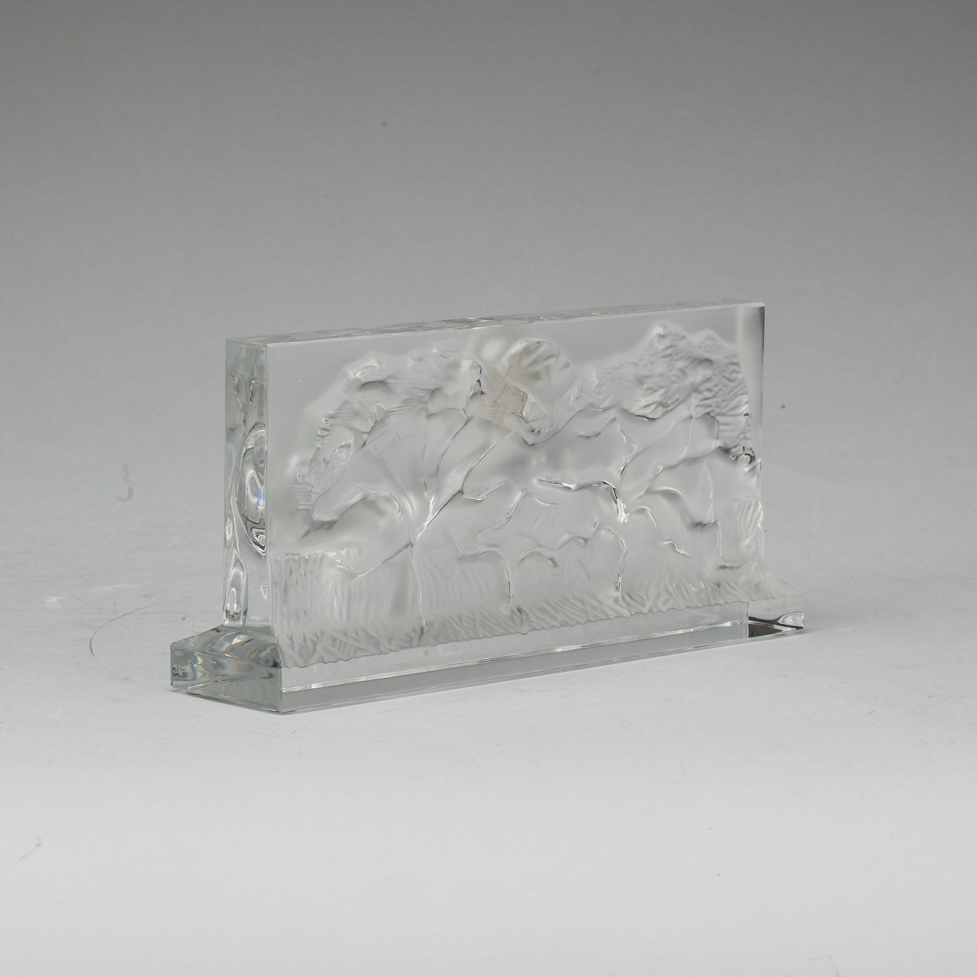 BORDSKLOCKA, glas, Baccarat. 1900-talets andra hälft.