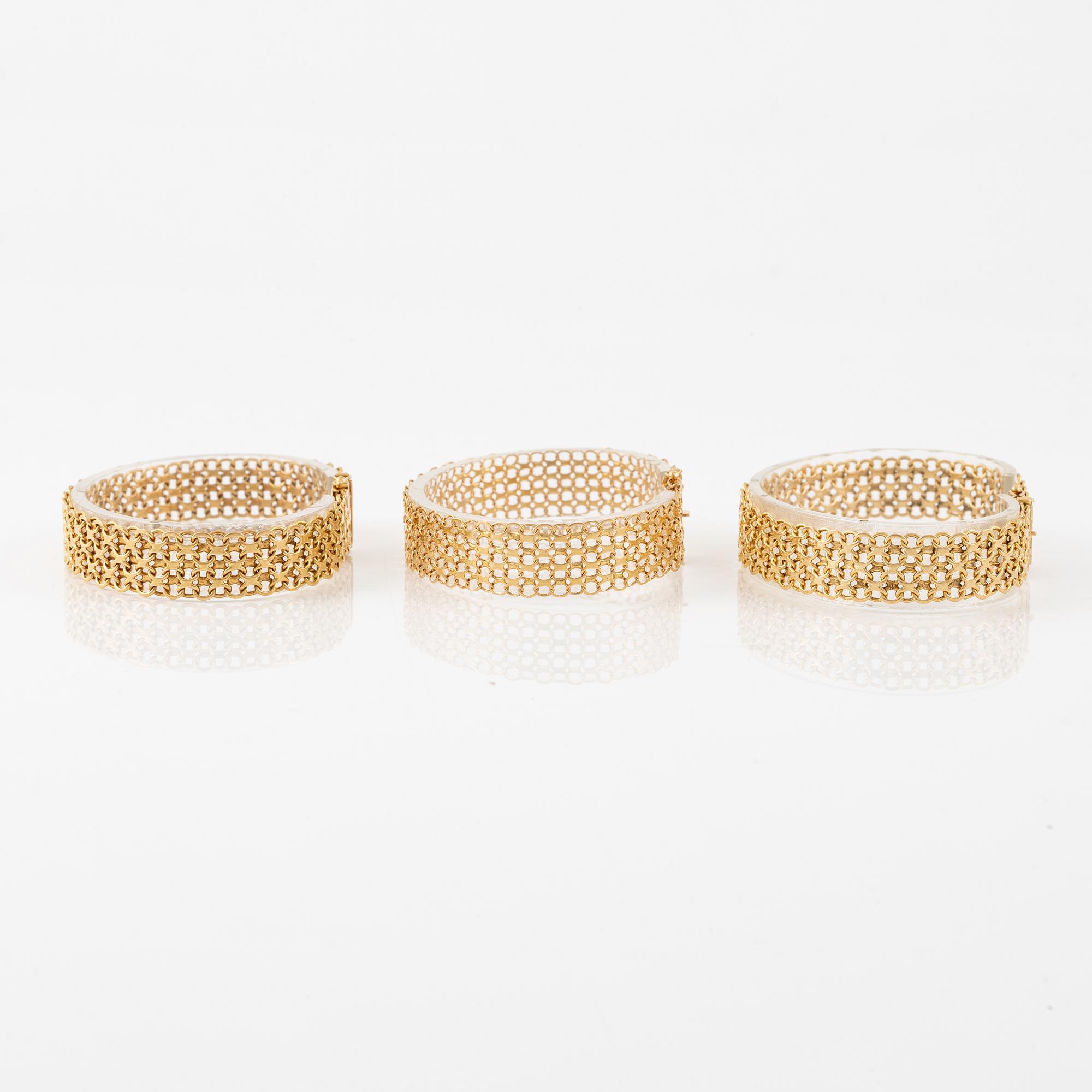 Three links, bracelet, 18K rose gold, x-link.