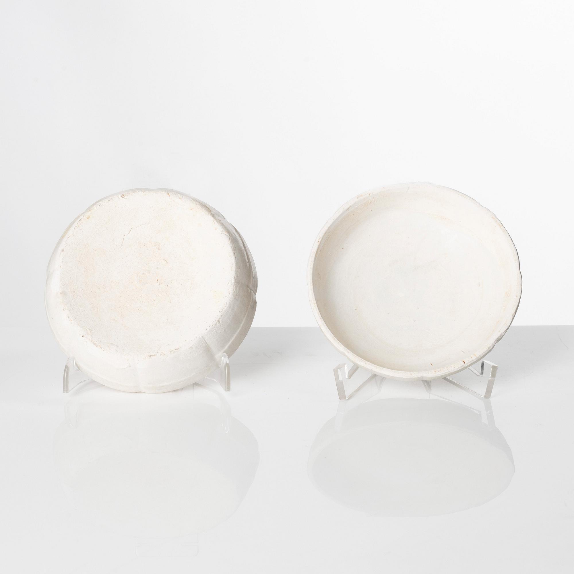 Two qingbai boxes with covers, Song dynasty (960-1279).