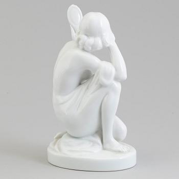 A Herend white glazed porcelain figure, Hungary, 20th Century.